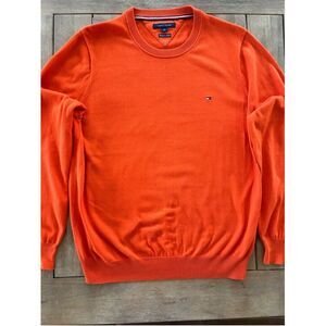 Men's Tommy Hilfiger Orange Cotton‎ Sweater Size Large excellent condition